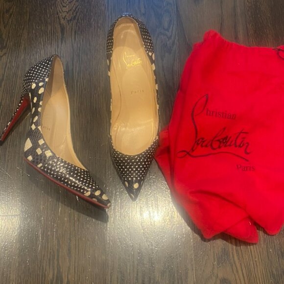 Christian Louboutin Watersnake Pumps - Black & White size 39 - Picture 3 of 5